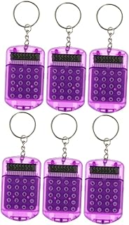 TEHAUX 6 Peças Chaveiro Calculadora Mini Estudantes Calculadora Chaveiro Calculadora Mini Calculadora Eletrônica Chaveiro Escritório Pequeno Computador Calculadora Chaveiro Sacos Número