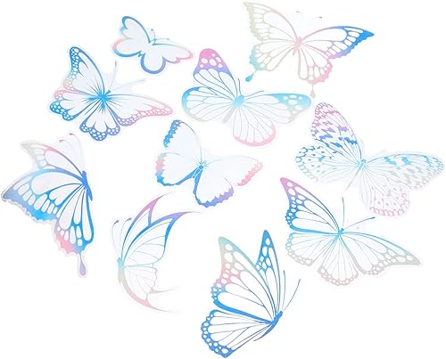 1 juego de calcomanías de prisma de mariposa para ventana, película de adherencia estática para ventana, calcomanías extraíbles, decoración de