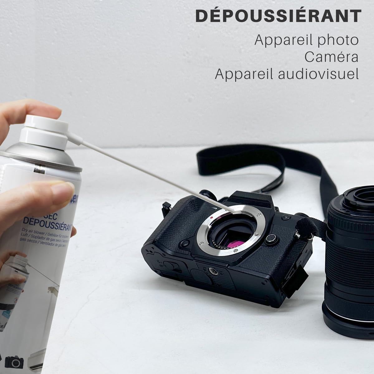 Waytex Lot de 4 Dépoussiérants Spray Air sec 400ml Ultra Puissant 5 bars, Bombes d’Air Comprimé Nettoyant pour PC, Clavier, Appareil Photo et Composants électroniques, avec buse précision