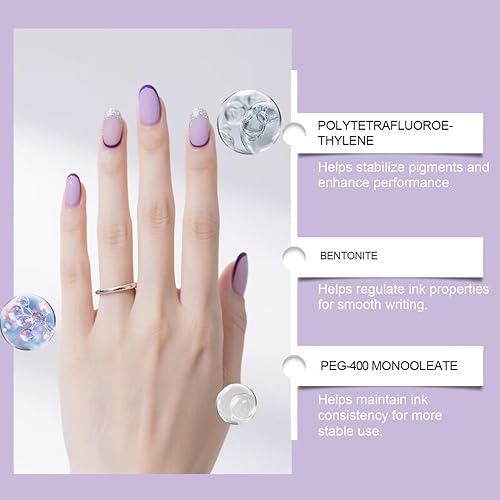 Miniatura 6 de Bolígrafos de arte de uñas de 12 colores, juego de bolígrafos de esmalte de uñas de 0.020 in, juego de bolígrafos pintados de acrílico, herramientas