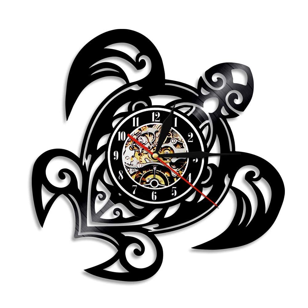 Horloge murale animaux en vinyle montre murale silencieuse pour salon