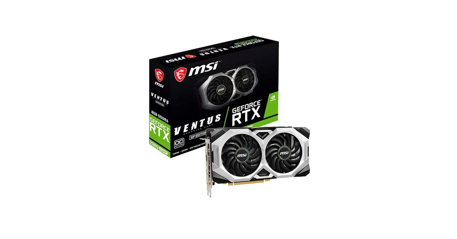 MSI Gaming GeForce RTX 2060 Super 8GB GDRR6 256-Bit HDMI/DP G-Sync Turing Architecture Overclocked Graphics Card (RTX 2060 Super VENTUS GP OC)
