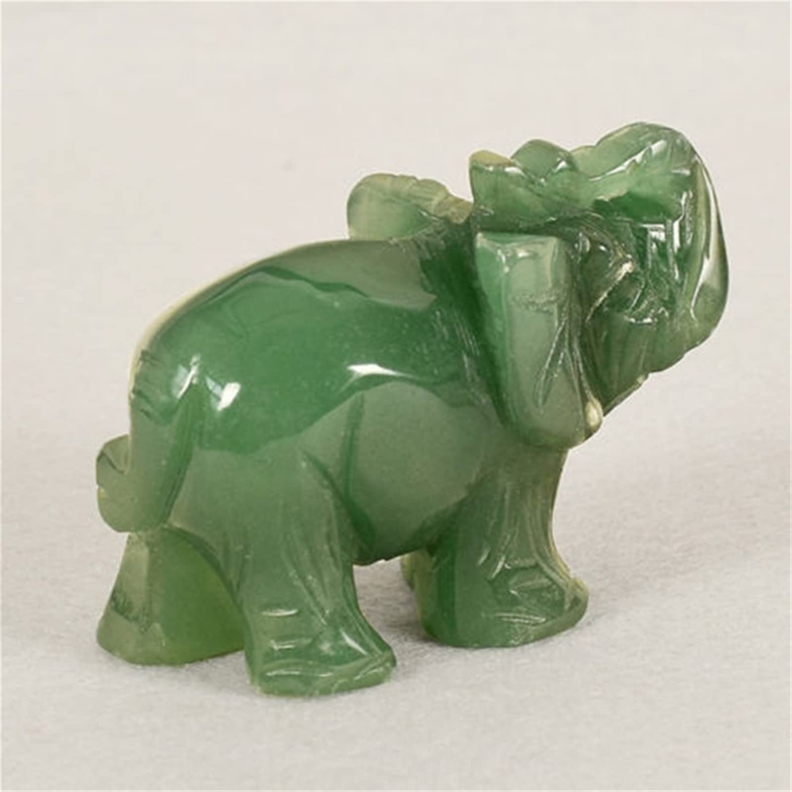 Figura de Elefante de Jade Tallada Hecha a Mano, Piedra Preciosa de Cristal Natural, Adornos de Buena Suerte FZUGEDRLI (Color : Watermelon Red)