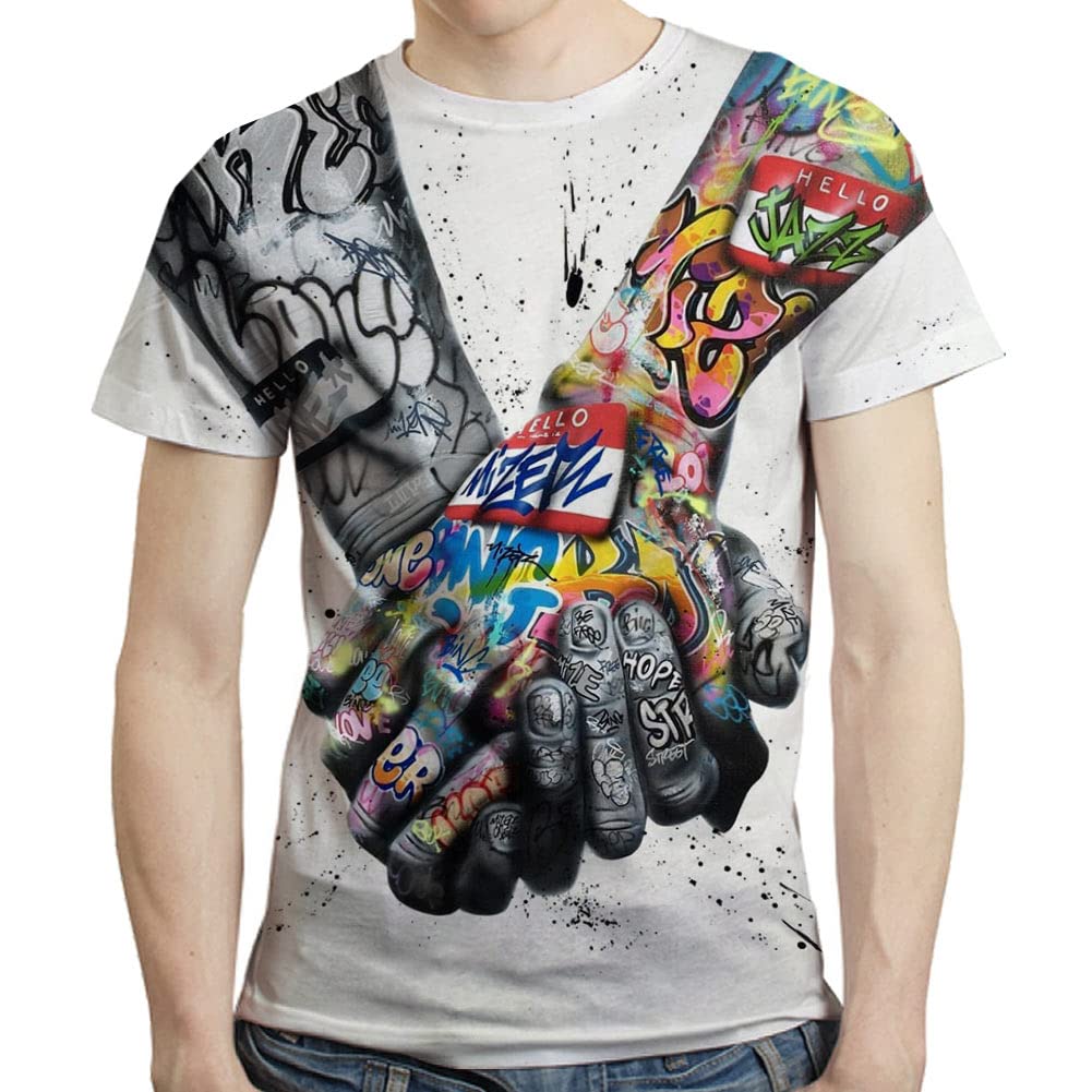 GecaitezMen's T-Shirt,3D Print Tee, Short Sleeve Crew Neck T-Shirt S-3XL