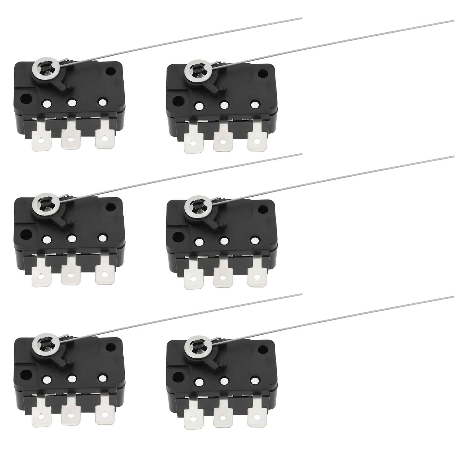 Photo 1 of YINETTECH 6Pcs 125/250V AC 5A Micro Switch with 3Pin Switching Wire Micro Button Micro Switch Wire for Coin Acceptors Coin Tester Machines