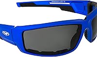 Vista 9 de Global Vision Sly - Gafas de sol acolchadas para motocicleta para mujer, 3 pares con lentes ahumadas y marcos metálicos rosa, morado y azul