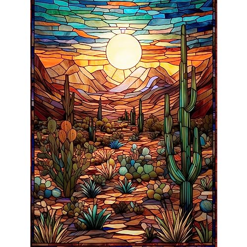 Peinture diamant plante tropicale pour illuminer votre salon avec un coucher de soleil 5D