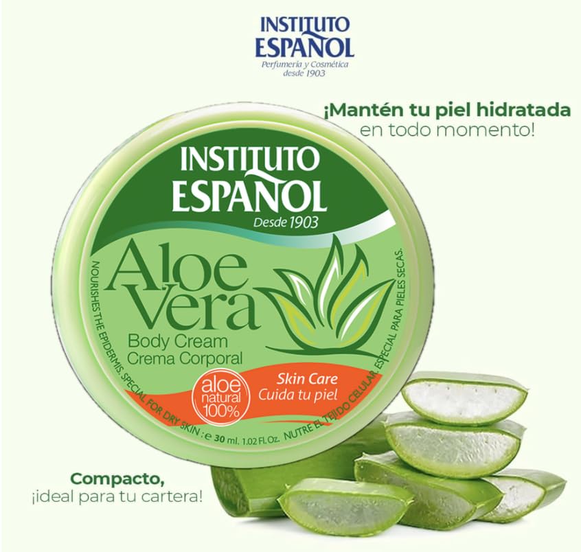 Aloe Vera Cream- Set of 3 - Espanol Aloe Vera Body Cream Face Cream Hand Cream 100% Natural Aloe Vera Body Cream Travel Size 3 x 30 ml - Image 4