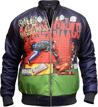 CLASSIC LEATHER Mens Snoo Dog Jacket DoggyStyle Bomber Jacket Snoop Parachute Bomber Dogg Jacket