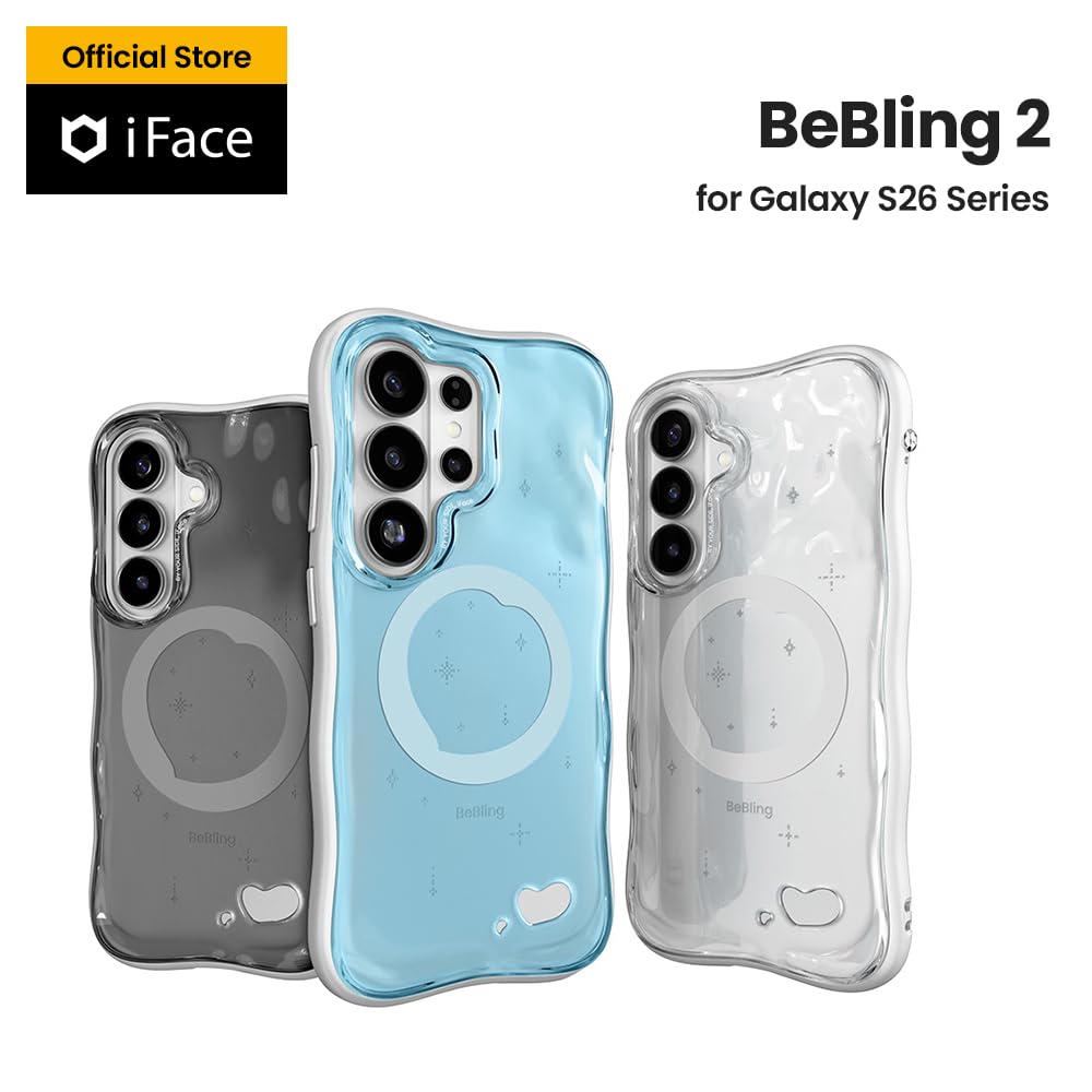 iFace BeBling - Custodia per cellulare Aero [compatibile con S26+] 3D Water Ripple Wave, design lucido traslucido, struttura fluida, antiurto, protezione per fotocamera, regalo elegante per i