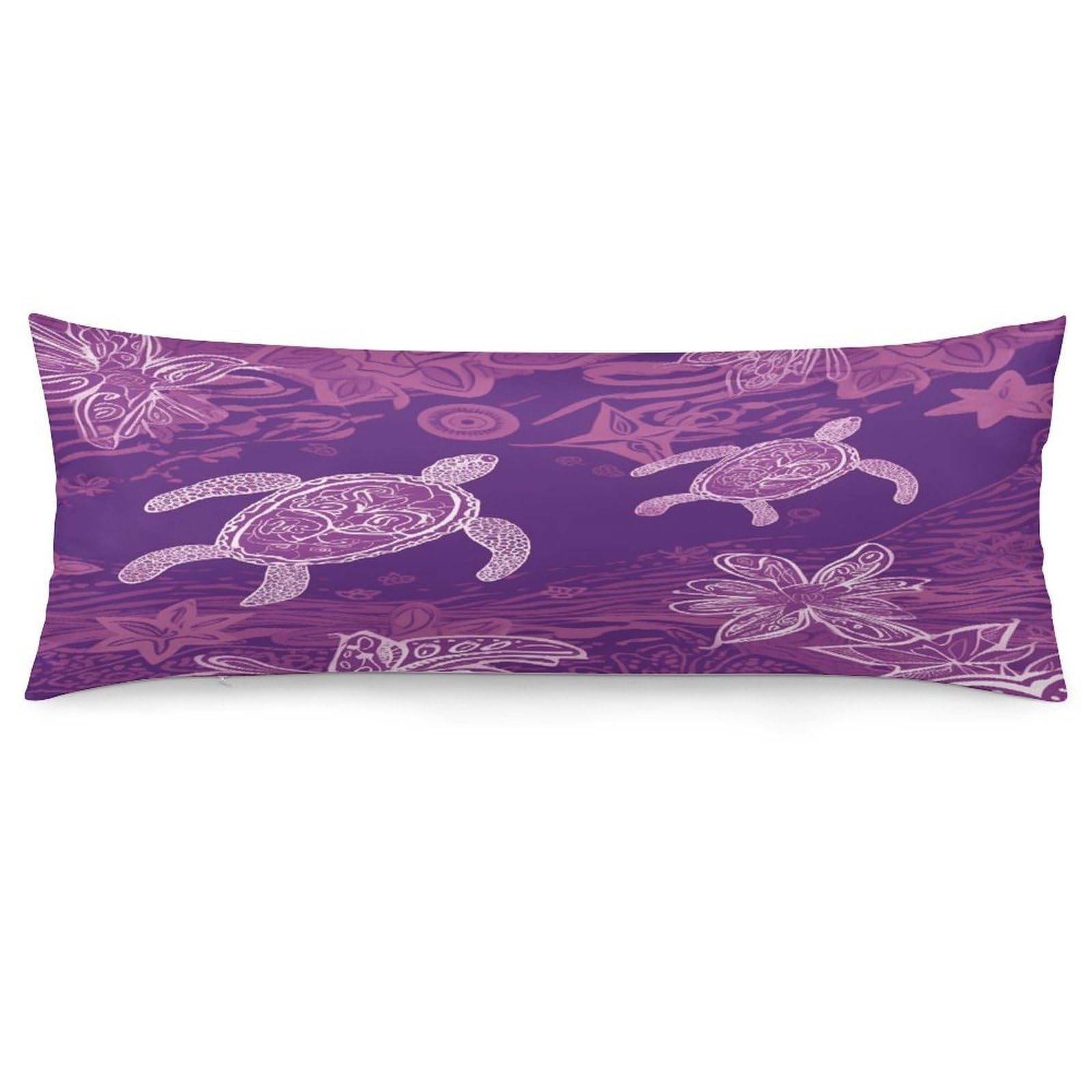 Hawaii with Purple Sea Turtle Throw Pillow Cover Soft Pillow Case Decorative Lumbar Pillow Cover Cozy Throw Pillowcase Polyester Rectangular Cushion Case Decor for Couch Sofa Bed