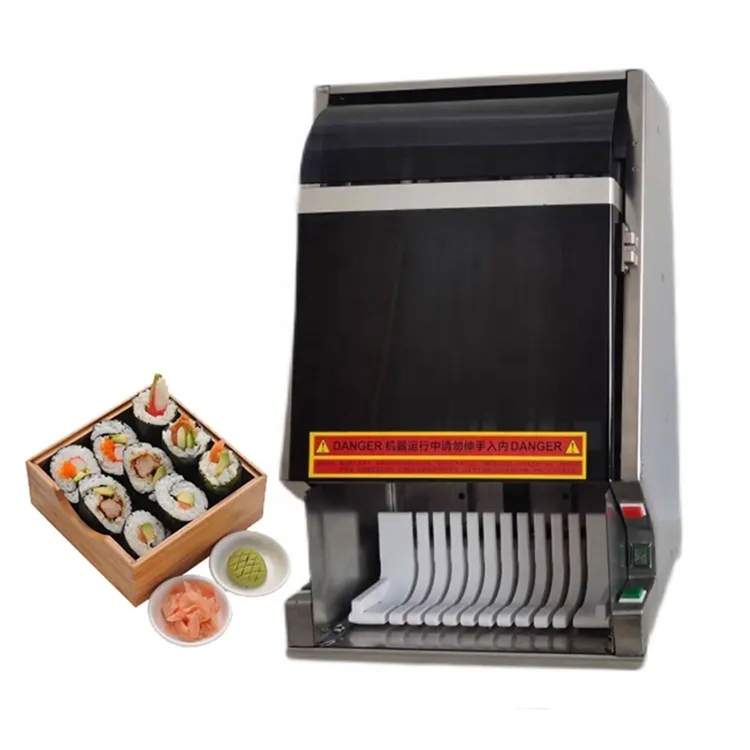 Automatische Sushi-Rollenschneidemaschine, Multifunktionaler Sushi-Rollenschneider mit scharfer Klinge, effizient und einfach zu bedienen für Küche, Restaurant, Snackbar, 8/10/12 Stück