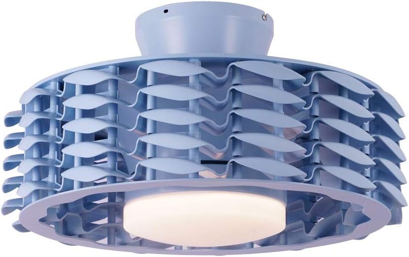 Bladeless Ceiling Fan with Lights & Remote – Oceano 23" Downrod or Flush Ceiling Fan with Lights & Remote for Kids Room & More – Low-Profile Fan, Dimmable LED, 6 Speeds, & Reverse (Blue)