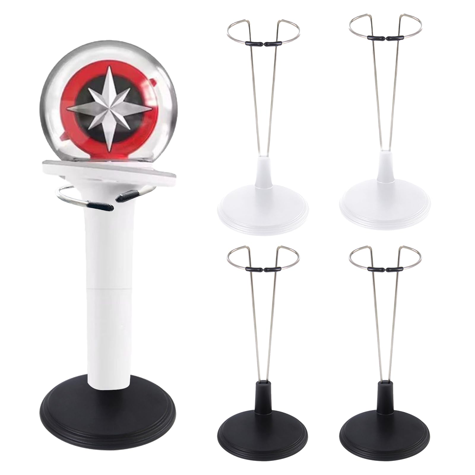 Stand Kpop Lightstick Stand Holder Compatible with Official Lightsticks 4 Piece Set for Stray Kids 5.5inch to 1.9inch 2 White and 2 Black Lightstick Holder Suitable for Kpop Fans and Collectors