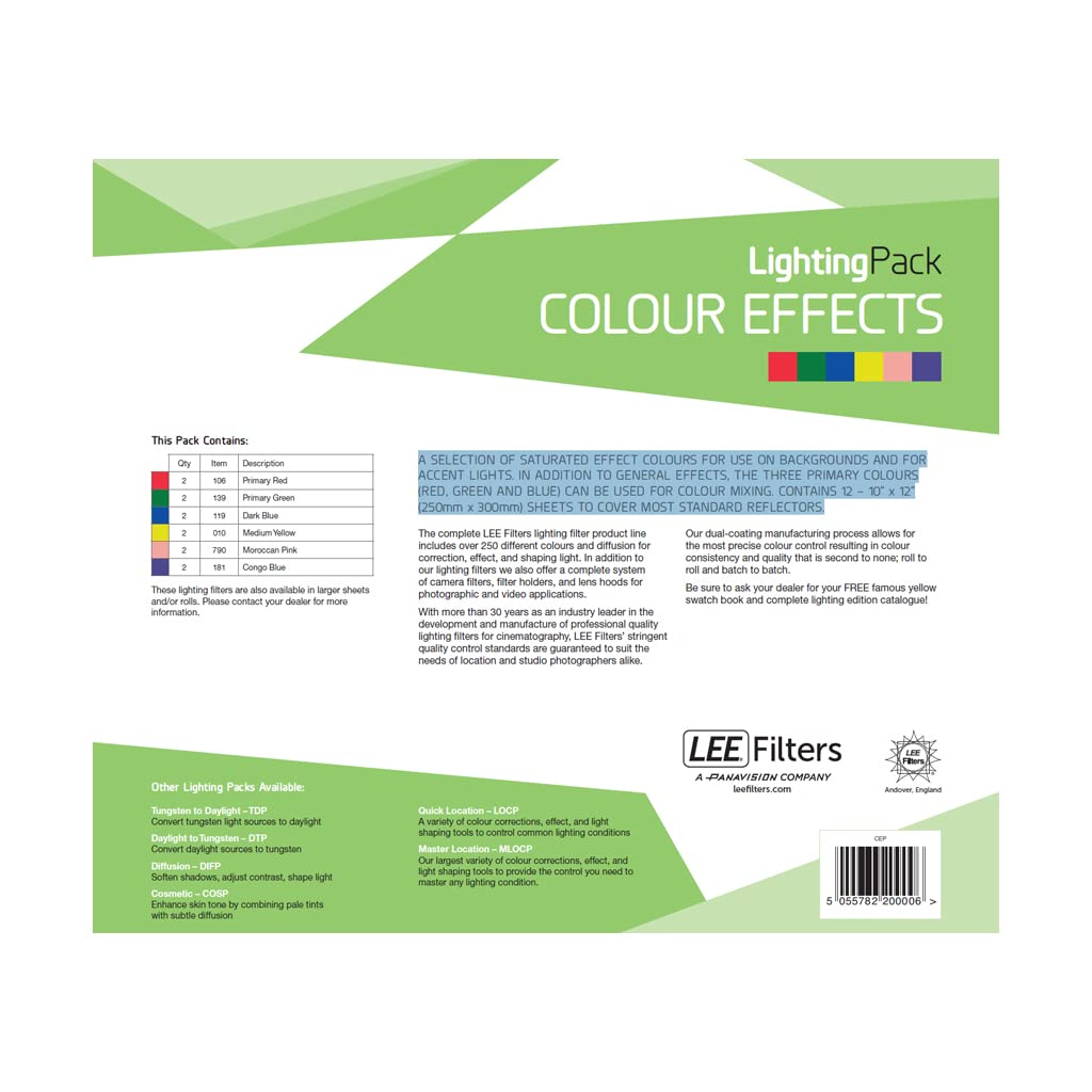Lee Colour Effect Pack - Feuille teintée