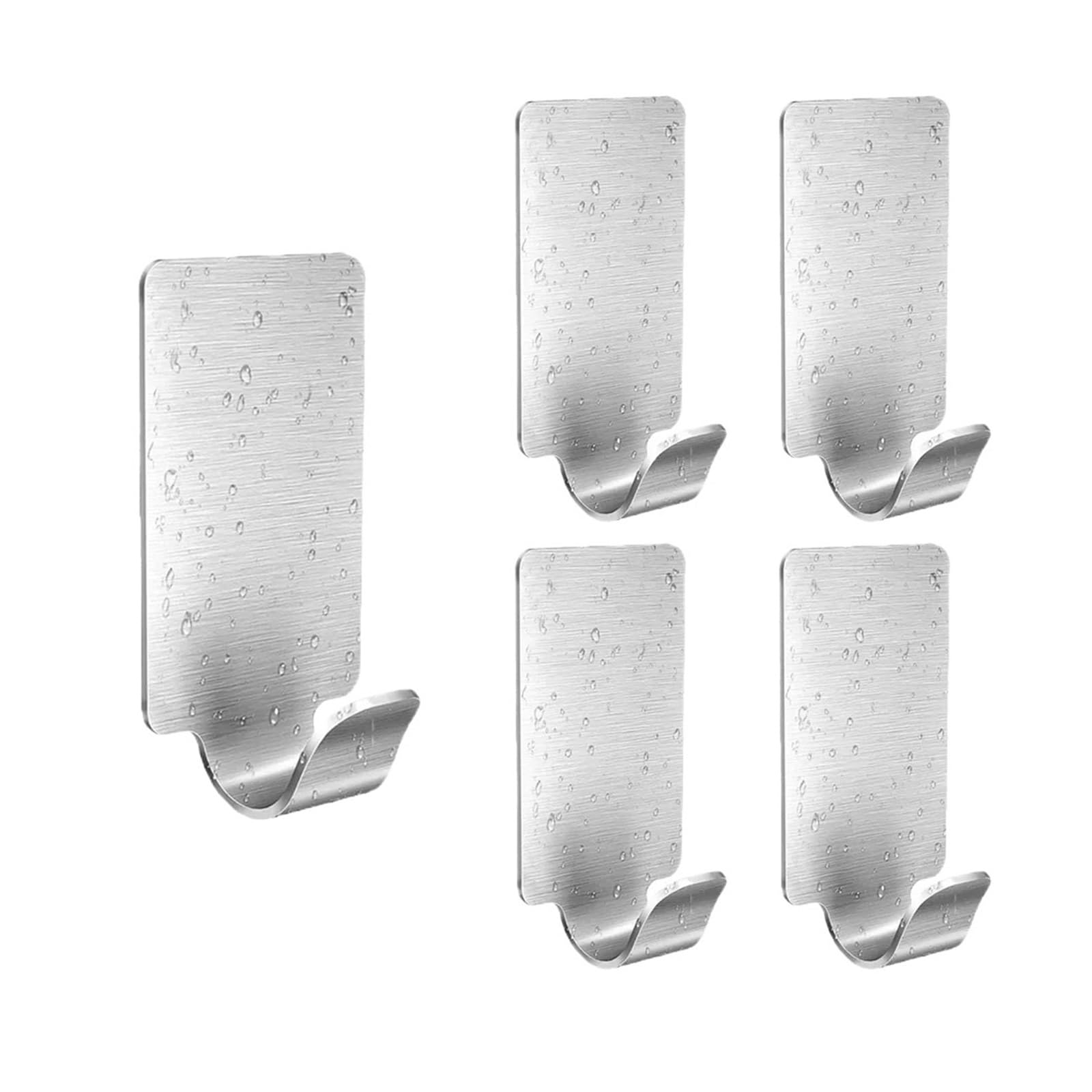 Luysgbxr 5Pcs Hooks Self Adhesive Hook Stainless Steel Heavy Wall Hanger Hooks Bathroom Organizer Towel Rack Multi-Purpose Kitchen Holder Shelf(5Pcs)