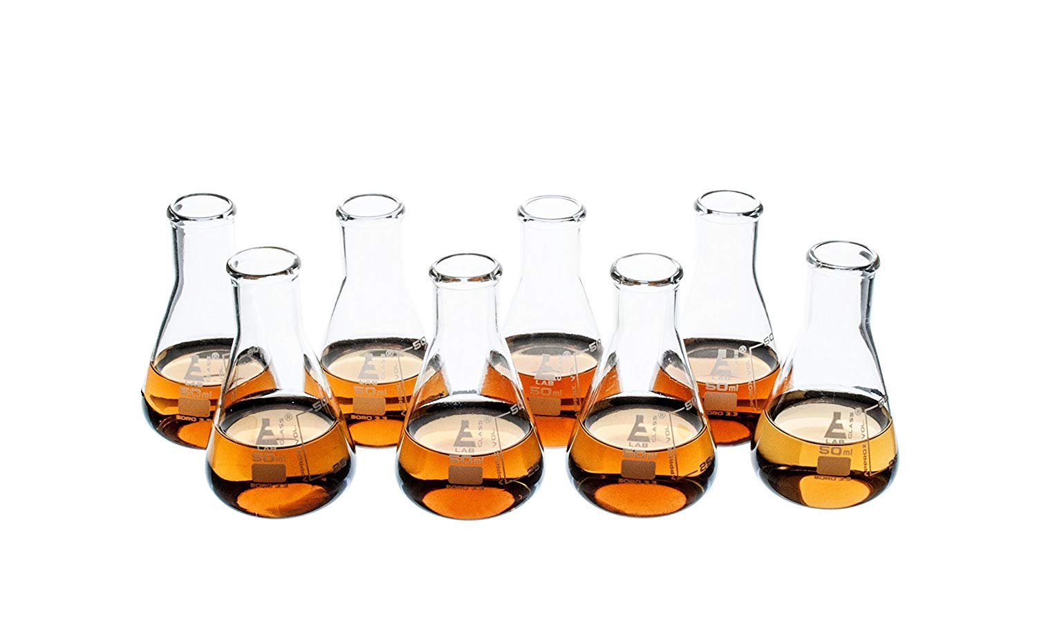 LabGlass by EISCO Shot Flasks (Glasses), 50 ml Pack of 8