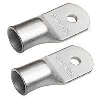 Vista 18 de SELTERM 25 piezas de lengüetas de cable de batería de cobre estañado de grado marino de 2/0 AWG de 3/8 pulgadas, terminales de anillo de calibre 00