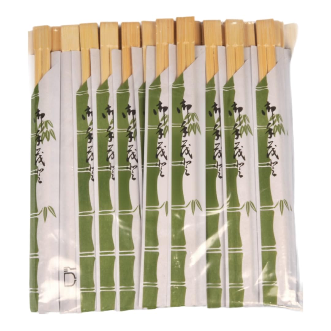 Abena Gastro Wooden Chopsticks | 100 Pairs | 21cm | Sustainable Bamboo | Disposable | for Sushi or Chinese Cuisine | Bulk Pack