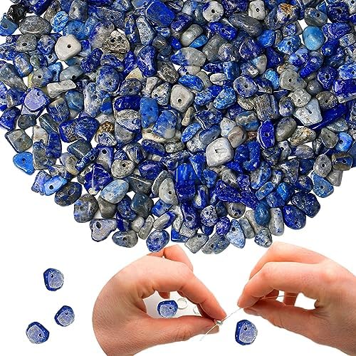 XIANNVXI Lapis Lazuli 400pcs Crystal Beads for Threading for Bracelets Necklaces Earrings Jewelry Making Crafting Natural Irregular Drilled DIY Gemstones 5-8mm — image 1