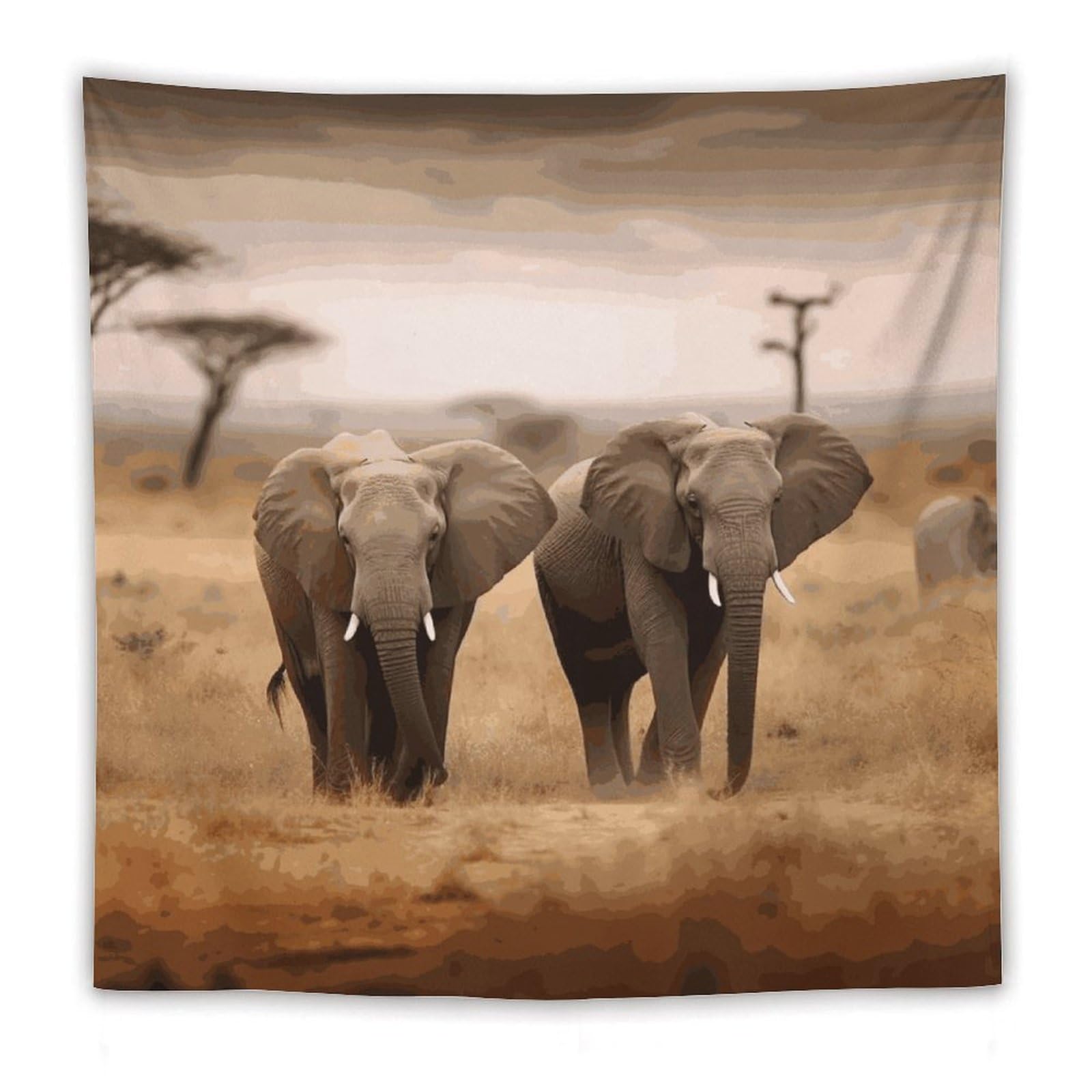 LDGSUPH Wild Animals Elephants Tapestry Wall Hanging Decor Anti-fading Aesthetic Wall Tapestries Fashion Wall Blanket Decor Modern Wall Art Tapestry for Bedroom Home Decor 60"x60"