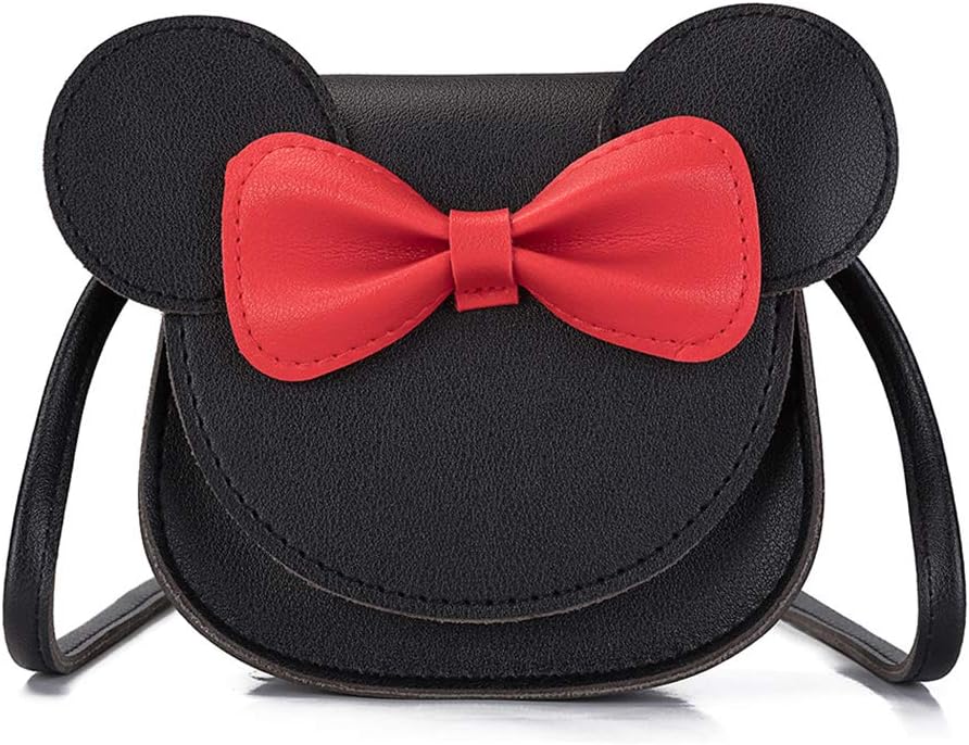 Little Girls Toddlers Mini Crossbody Shoulder Bag Coin Purse with Cute Mouse Ear Bowknot