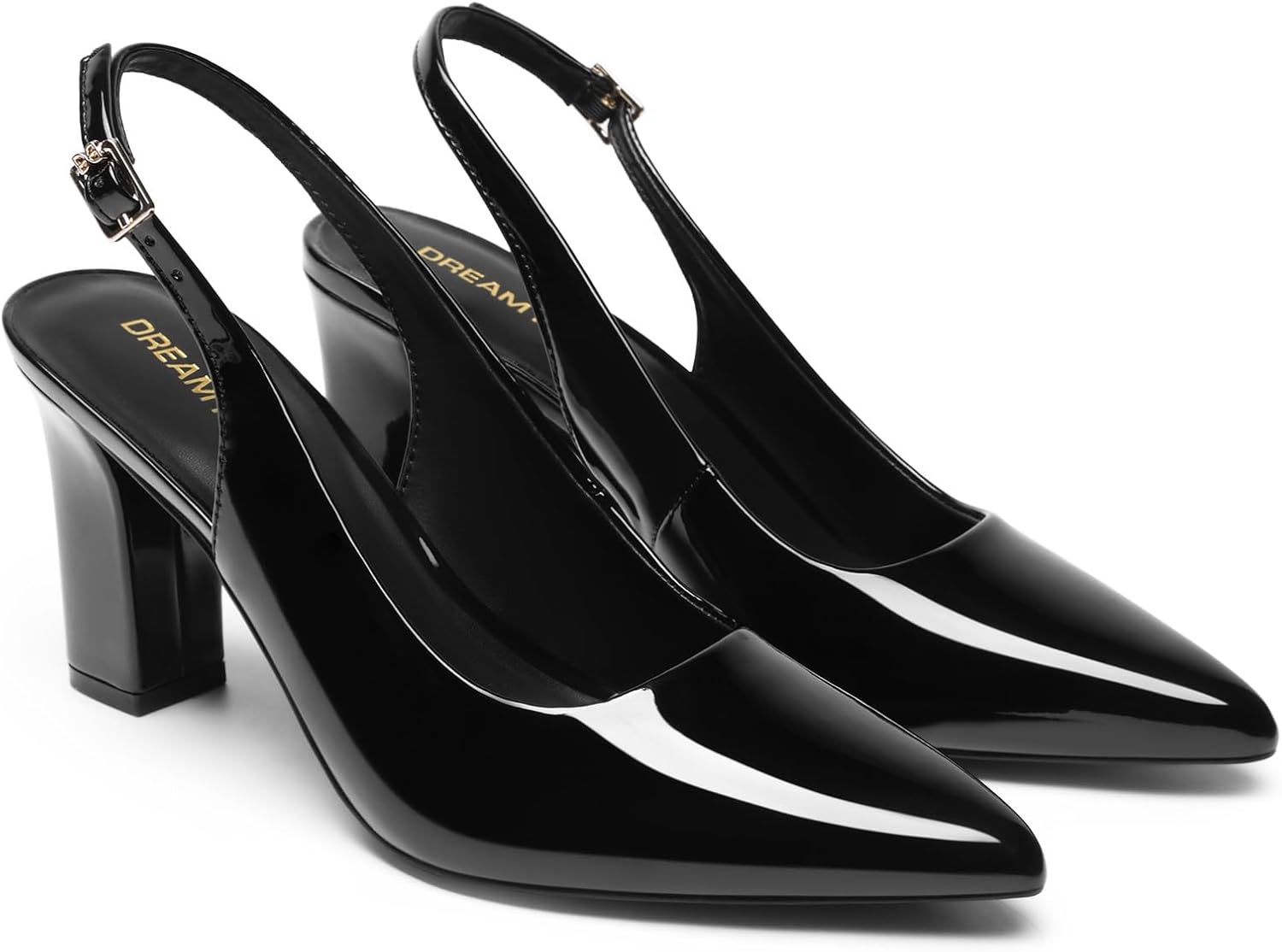 DREAM PAIRS Womens Slingback Heels Chunky Block Heels Pointed Toe Closed Toe Pumps Comfortable Work Office Business Shoes - Image 5