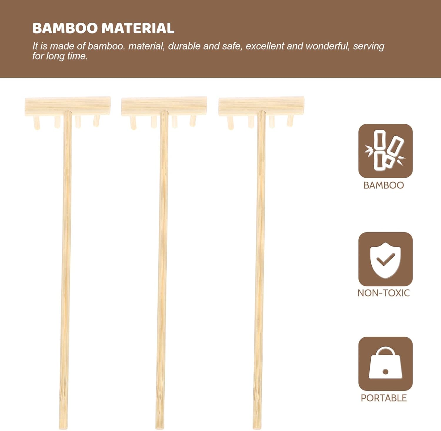 Gatuida Zen Garden Bamboo Sand Rake Tools, 64 Pcs Mini Meditation Accessories for Tabletop Decor, Beige