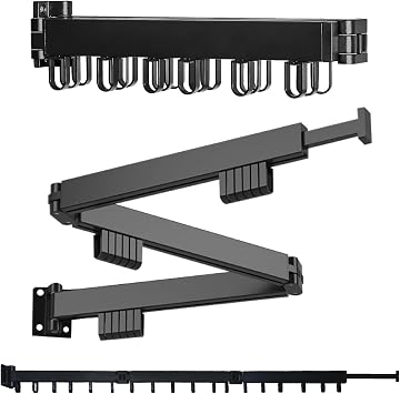 Foldable Wall Mounted Clothes Drying Rack Heavy Duty Collapsible Laundry Rack with Hooks for Indoor/Outdoor Use, Perfect for Small Apartments and Space Saving Drying Needs