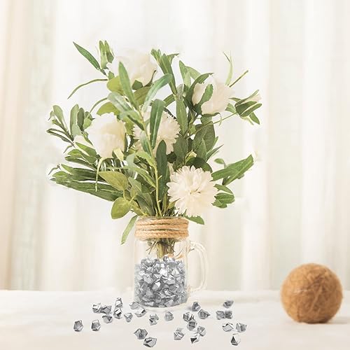 Miniatura 6 de Cubitos de hielo triturados falsos, rellenos de jarrón, 650 unidades de 0.433 x 0.551 in, cubos de hielo falsos reutilizables, cubos de cristal