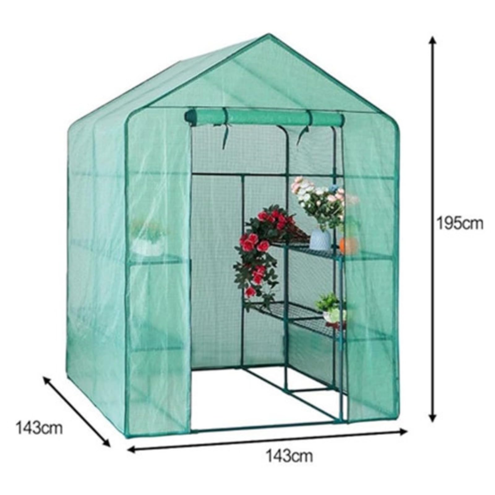 Générique - Funda de repuesto para invernadero, de PVC transparente e impermeable, tienda de jardín, invernadero, transparente, funda de repuesto para invernadero, 143 x 143 x 195 cm