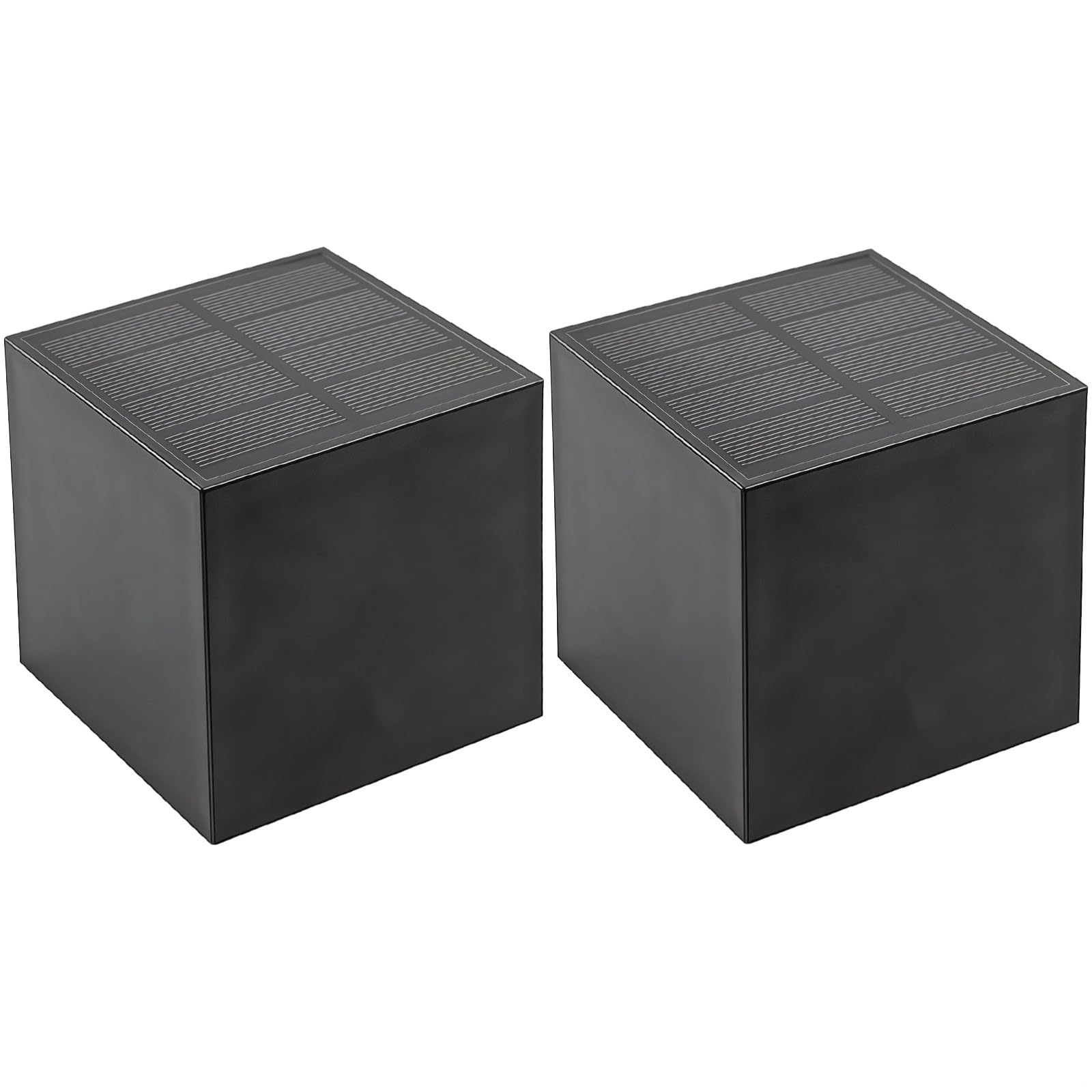 Lot de 2 appliques murales solaires d'extérieur à LED, alliage d'aluminium, appliques murales solaires étanches, blanc chaud/RVB, pour terrasse, jardin