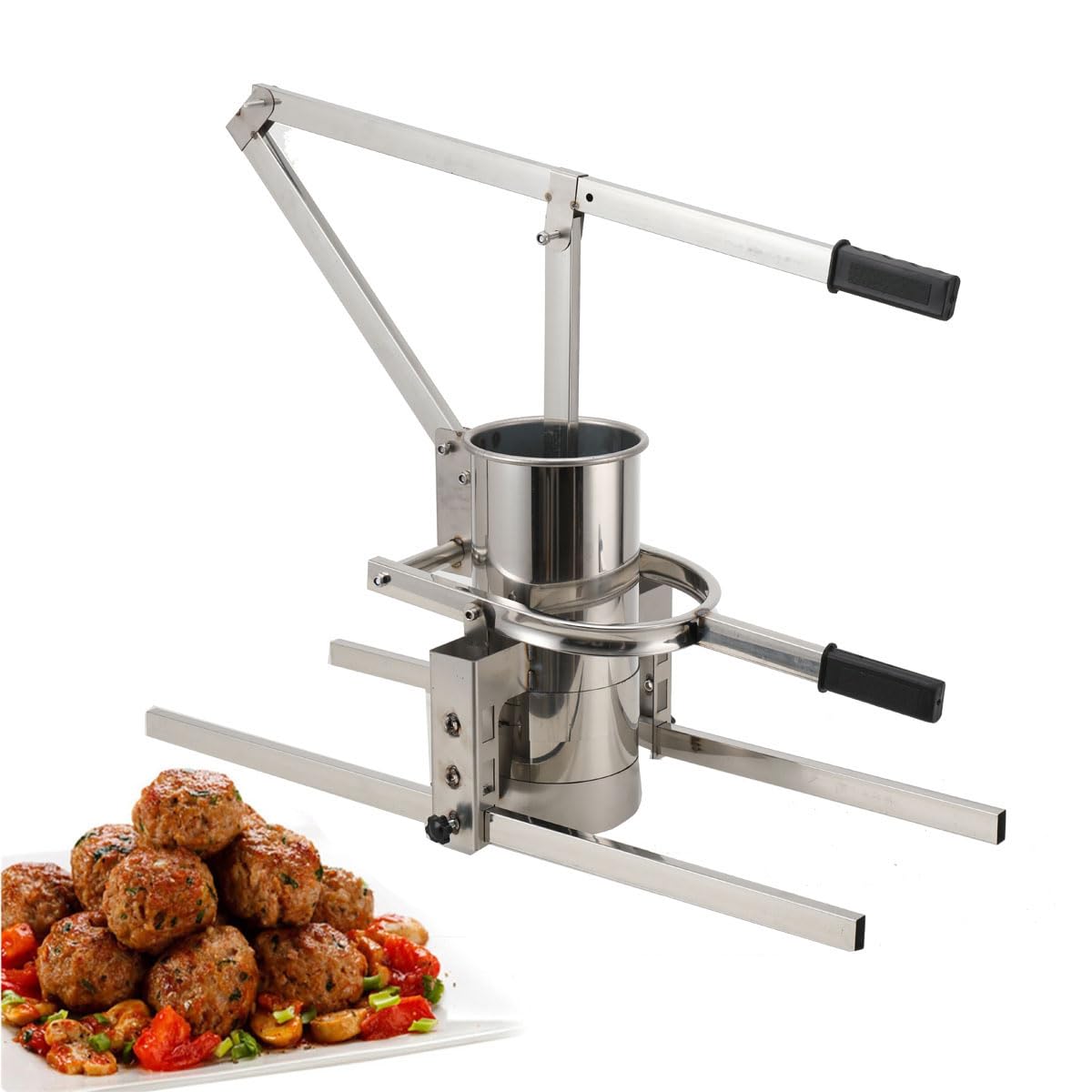 EODSAD Stainless Manual Meatball Machine, Hand-Operated Manual Meatball Maker Tool for Shrimp Ball and Fish Ball, Vegetable Meatball Mold Tool, Forming Machine with Easy to Use Design