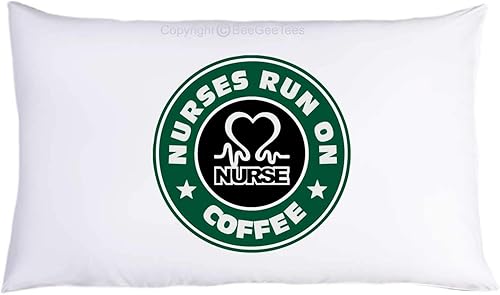 Funda de almohada divertida para enfermeras con motivos de café, regalo de lactancia (1 funda de almohada queen)