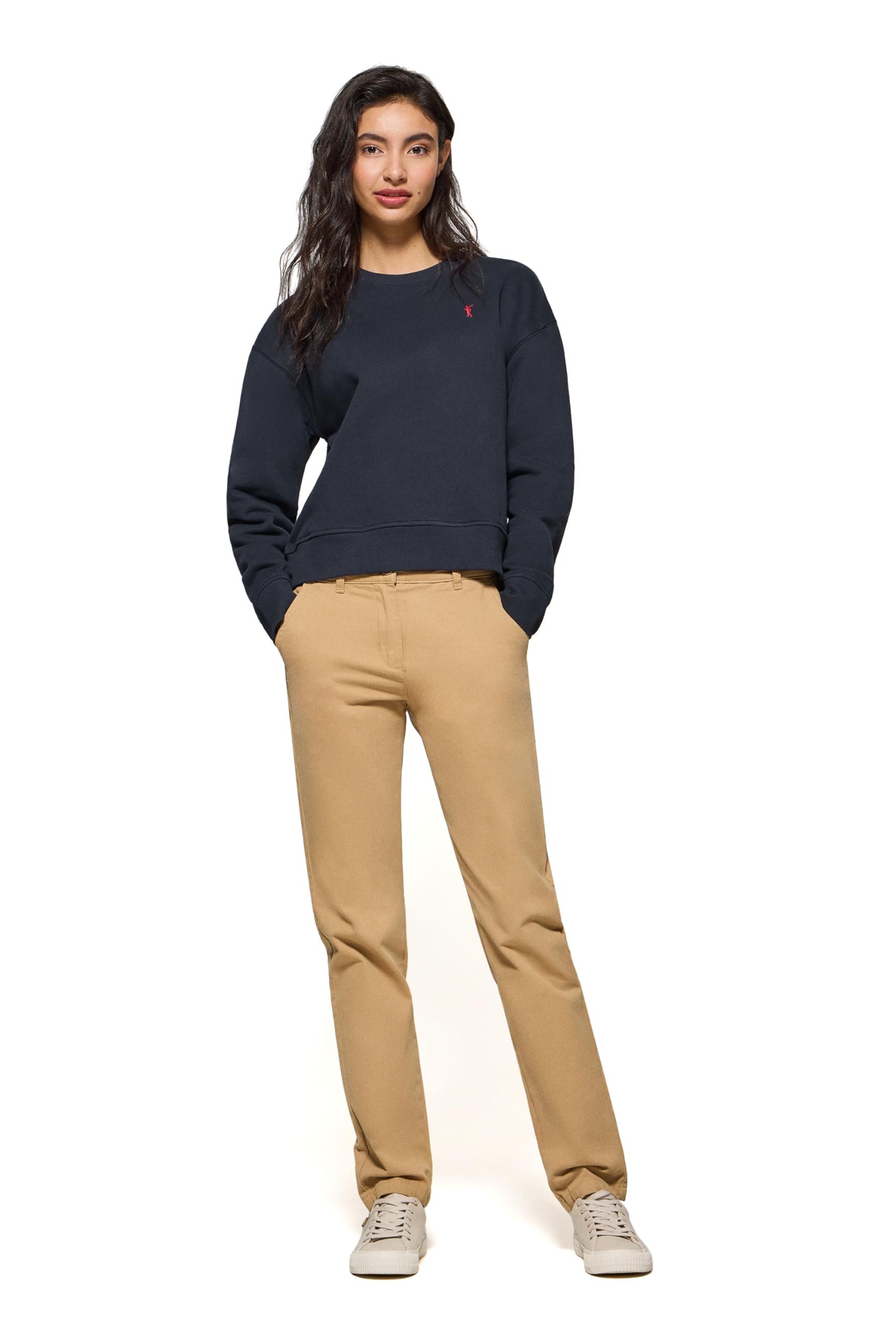 Polo Club Sudadera de Cuello Redondo para Mujer 100% Algodón - Sweatshirt Manga Larga con Logo Bordado
