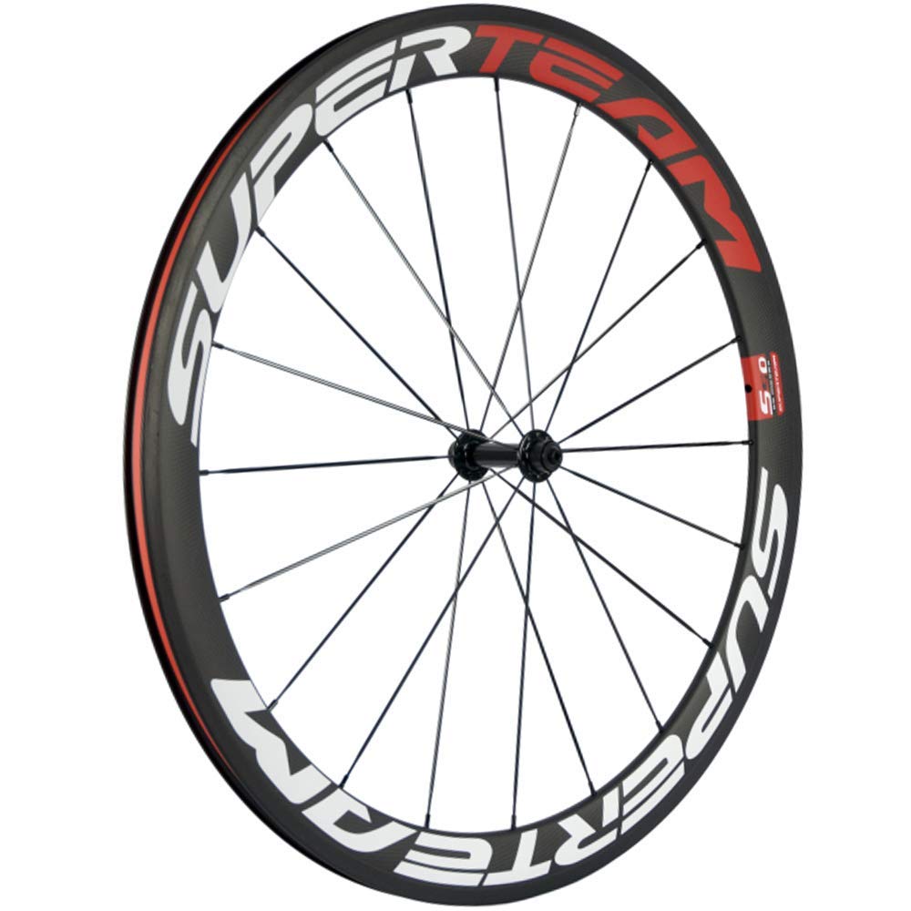 Superteam 50mm23mm Clincher Wheelset 700c Carbon Wheel with White and Red Decal product thumbnail 5