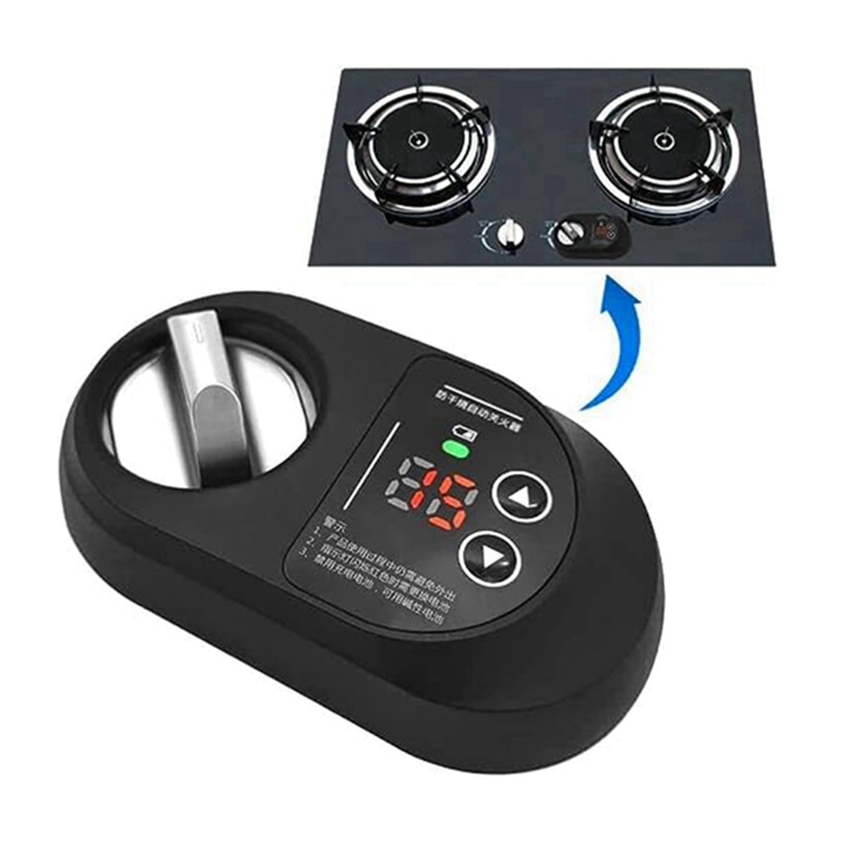 2X Estufa de Gas Temporizador de Apagado AutomáTico Interruptor Inteligente de Cocina Accesorios Antisecado Gas Natural Estufa de Gas Temporizador (Interruptor Derecho)