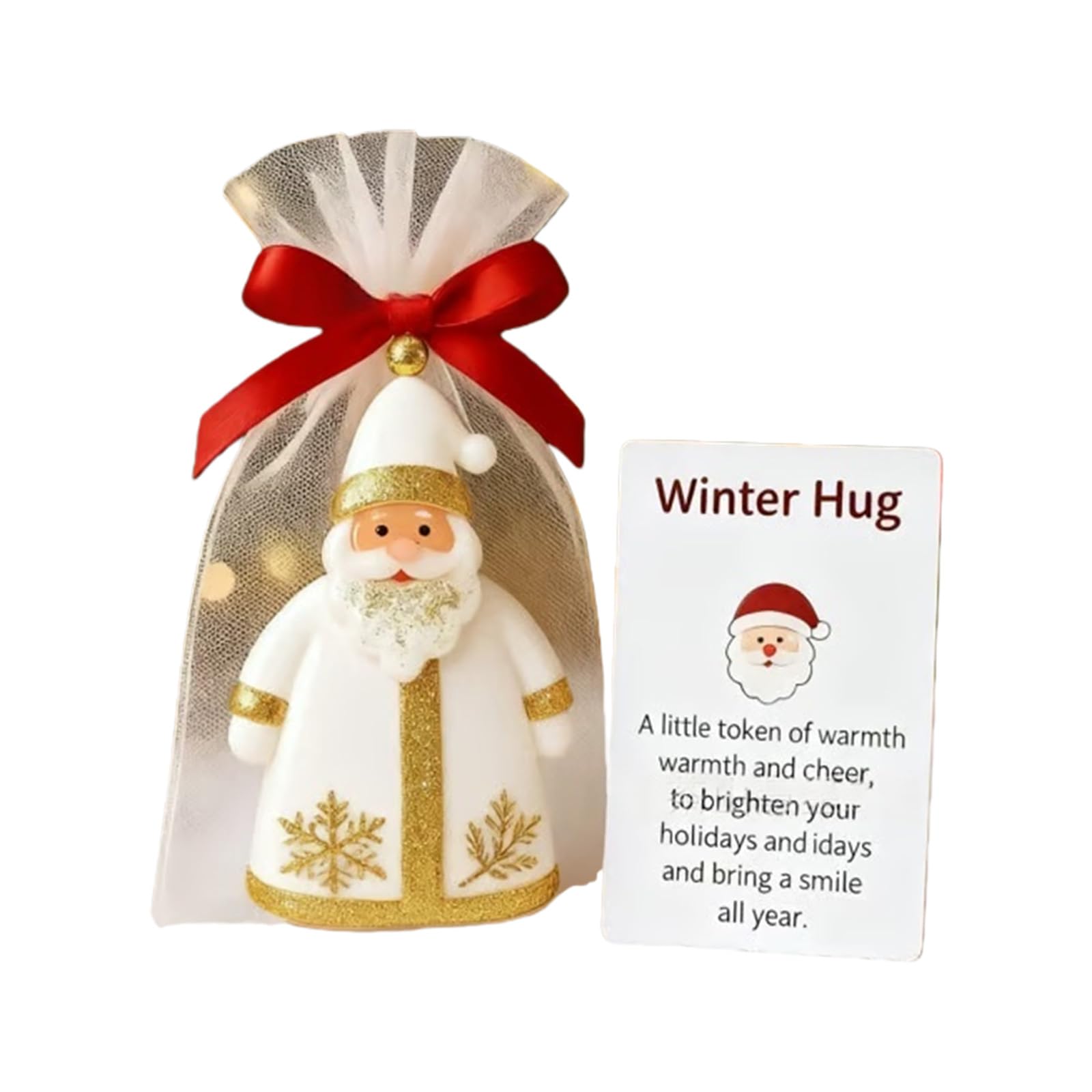 Msioytog Interactive Recycled Paper Santa Wall Hanging for Family Decor, Festive Party Setup & Accessories Santa Hugging Ornament