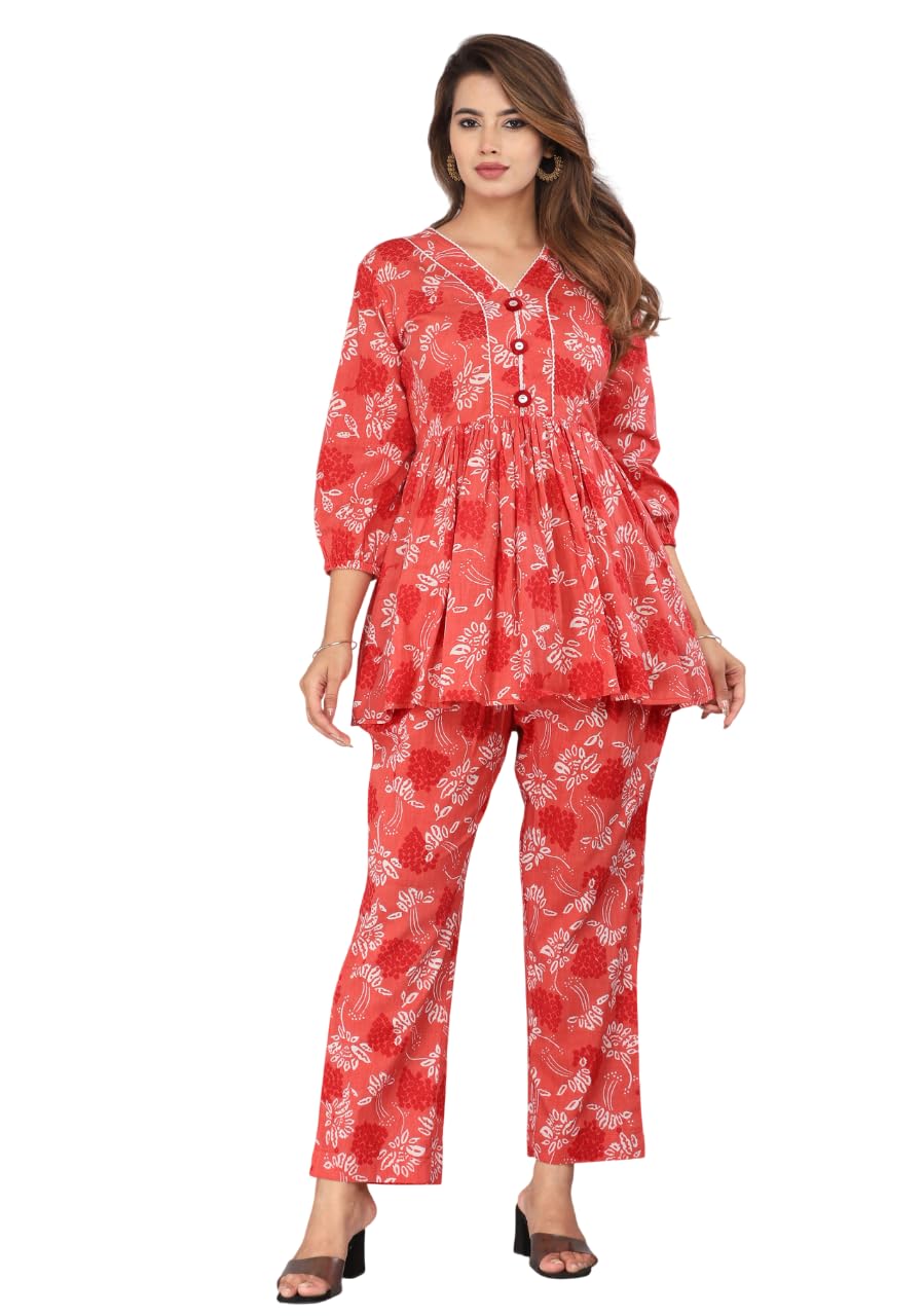 Women's Pure Cotton Printed Co-ord Set for Women-image-38