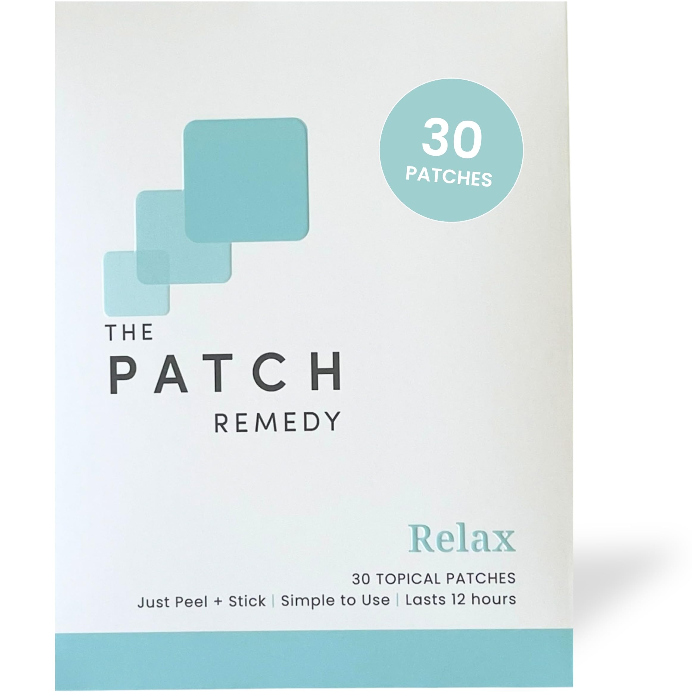 The Patch Remedy Relax Patch | L-Theanine, Lemon Balm, Valerian, Ashwagandha, Passionflower | 30 Patches
