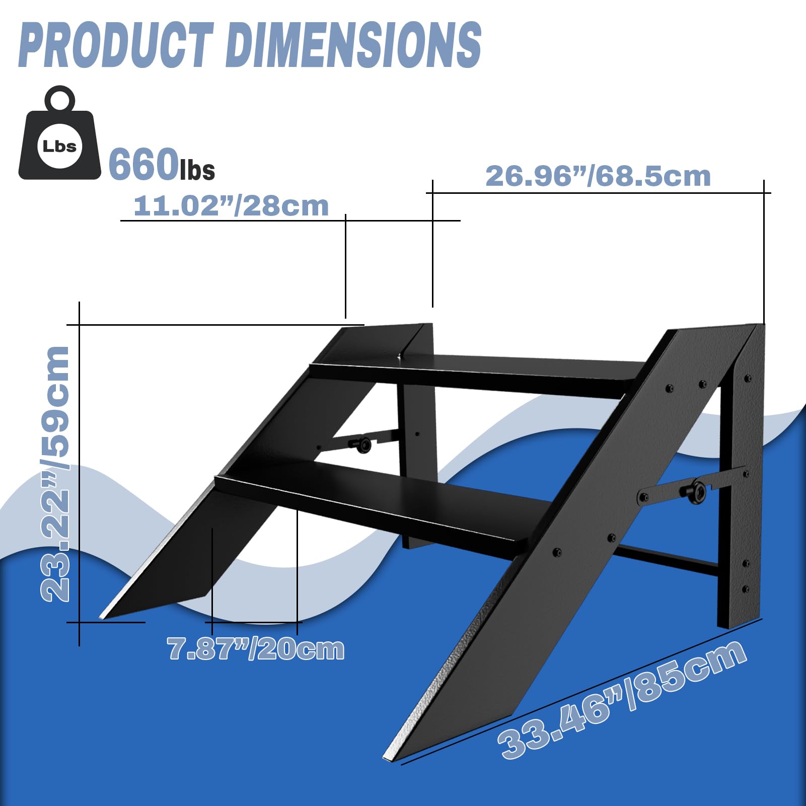 Escabeau Pliable, Escabeau 2 Marches Pliable, Marchepied Caravane et Pieds Antidérapants, Marche Pied Pliant pour Maison, Camping-Car, Mobil-Home, Spa