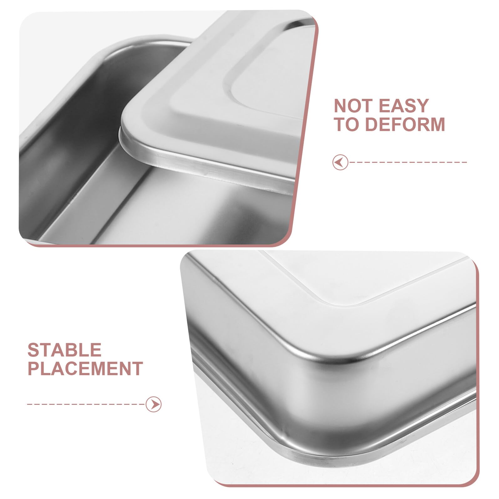 Lot de 2 Plateaux Stérilisateurs pour Outils de Manucure en Acier Inoxydable 201 avec Couvercle Amovible, 23 Cm, Boîte de Nettoyage et Rangement Professionnel pour Nail