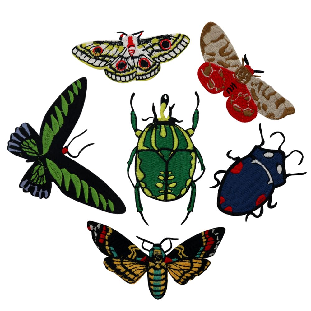 Insect Patches Sew on Patches Embroidered Patches for Jeans Badges Embroidery Applique 1 set (D)