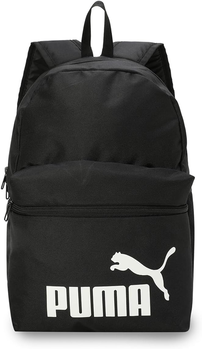 Puma Unisex-Adult PHASE Backpack, Black (9227701) – Versatile Everyday Backpack with Spacious Main Compartment, Padded Straps, Sleek Design & Iconic Branding