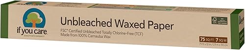 If You Care Rollos de papel de cera paquete de 12 rollos de 75 pies cuadrados sin blanquear sin cloro 100 natural con revestimiento de soja forro