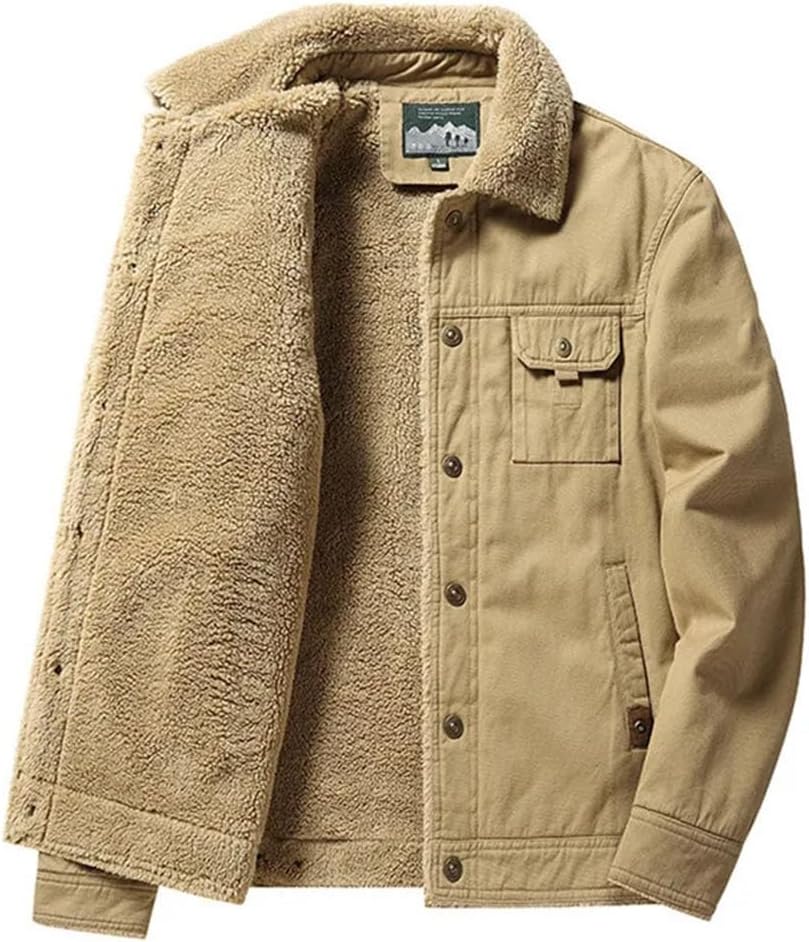 Autumn Winter Large Size Jacket Men's Casual Plus Fleece Thick Warm Coat