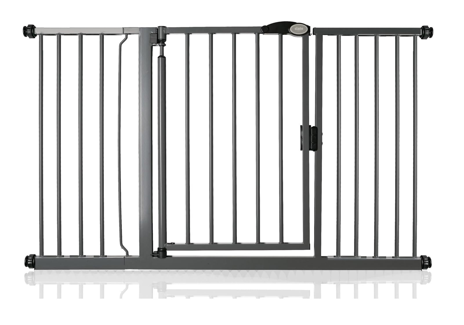Safetots Puerta de Seguridad Autoajustable con Cierre Automático, Estrecha, 68,5cm - 75cm, Negra Mate, Puerta de bebé con cierre automático, Barrera de seguridad para niños pequeños — view 33
