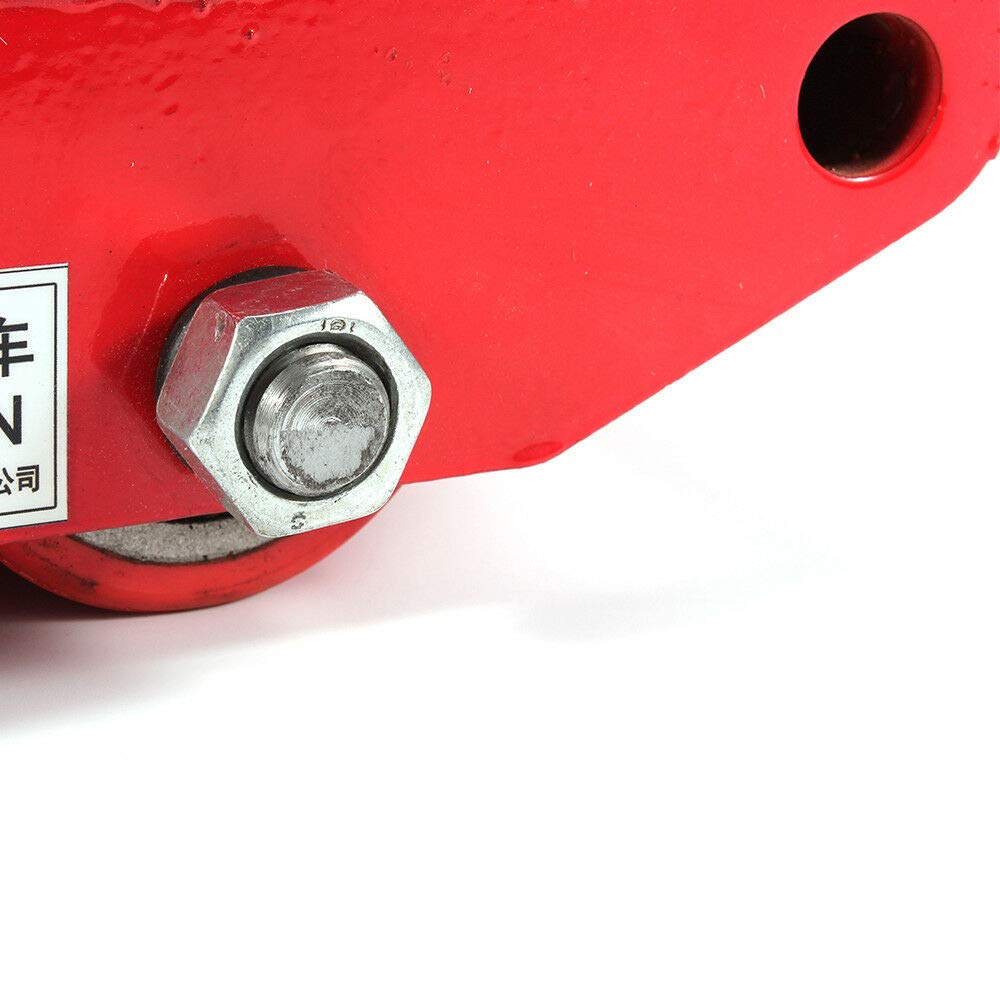 6T 360° Industrieroller Panzerrollen Rot, Transportfahrwerk Transportrollen Schwerlastrollen Stahl, Transportrolle Maschinerie Maschinentransport (Farbe : 4pcs-Rot)