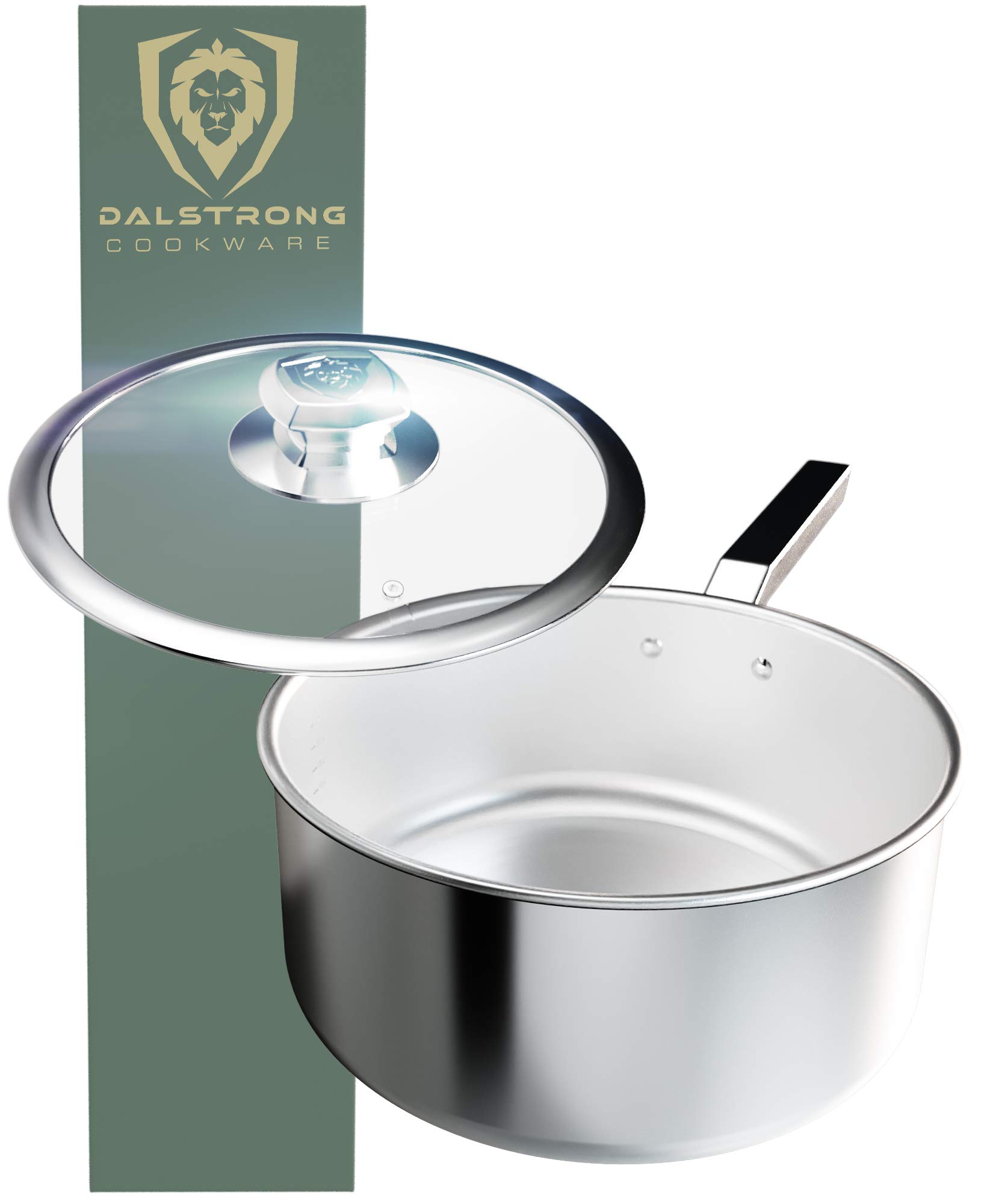 DALSTRONG Saucier Pot - 4 QT - The Oberon Series - 3-Ply Aluminum Core Cookware - Silver - w/Lid & P