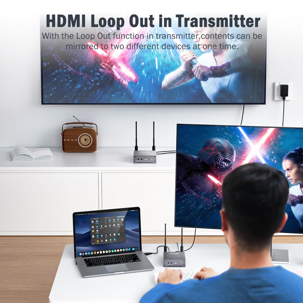 Amazon | Lemorele ワイヤレス hdmi 送受信機セット 最大200m